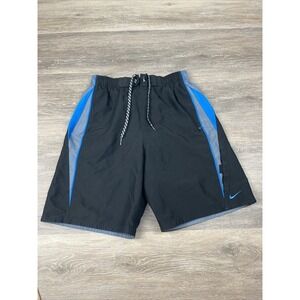 Nike Contend Volley Lined‎ Swim Trunks Mens S Swimsuit Shorts Black / Blue